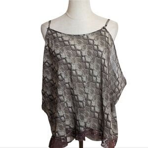 Limelight Sheer Reptile Print with Lace Camisole Top